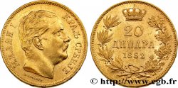 SERBIEN 20 Dinara Milan IV Obrenovic 1882 Vienne