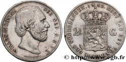 NETHERLANDS 2 1/2 Gulden Guillaume III 1852 Utrecht