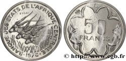CENTRAL AFRICAN STATES Essai de 50 Francs antilopes lettre ‘C’ Congo 1976 Paris