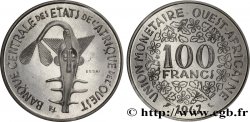 WEST AFRICAN STATES (BCEAO) Essai de 100 Francs masque sous sachet d’origine sans liseré tricolore 1967 Paris