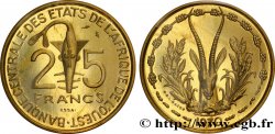 ÉTATS DE L AFRIQUE DE L OUEST (BCEAO) Essai 25 Francs masque / antilope 1970 Paris FDC70 