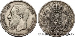 BELGIUM 5 Francs Léopold II tranche A 1867  VF 
