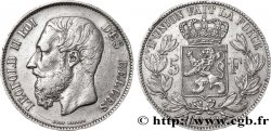 BELGIEN 5 Francs Léopold II tranche A 1870 