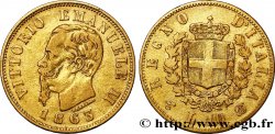 ITALIEN 10 Lire or Victor Emmanuel II, roi d’Italie 1863 Turin