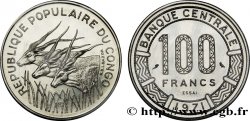 CONGO REPUBLIC Essai de 100 Francs type “Banque Centrale”, antilopes 1971 Paris MS70 