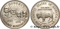 ÉTATS-UNIS D AMÉRIQUE 1/2 Dollar Proof 50e anniversaire du Mont Rushmore 1991 San Francisco - S