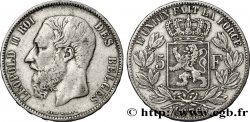 BÉLGICA 5 Francs Léopold II 1876 