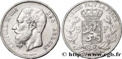 BELGIUM 5 Francs Léopold II tranche A 1870  VF 