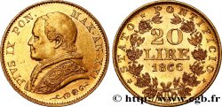 VATICANO Y ESTADOS PONTIFICIOS 20 Lire Pie IX anno XXI 1866 Rome