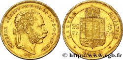 HONGRIE 20 Francs or ou 8 Forint François-Joseph Ier 1879 Kremnitz TTB+ 