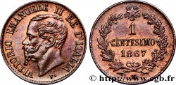 ITALY 1 Centesimo Victor Emmanuel II 1867 Milan - M MS 