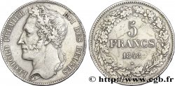 BÉLGICA 5 Francs Léopold Ier tête laurée 1848 