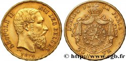 BÉLGICA 20 Francs or Léopold II  4e type 1870 Bruxelles