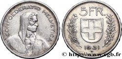 SWITZERLAND 5 Francs Berger des alpes 1931 Berne - B XF 