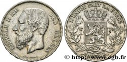 BELGIQUE 5 Francs Léopold II 1873 