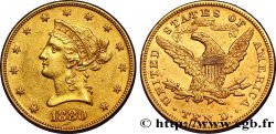 ÉTATS-UNIS D&nbsp;AMÉRIQUE 10 Dollars or &nbsp;Liberty&nbsp;, avec In God we trust 1880 Philadelphie