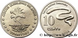 ISLAS COCOS (KEELING) 10 Cents serpent de mer à ventre jaune (Pelamis platura) 2004 