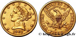 UNITED STATES OF AMERICA 5 Dollars  Liberty  1901 San Francisco