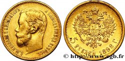 RUSSIE 5 Roubles Nicolas II 1898 Saint-Petersbourg TTB 