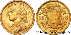SUIZA 20 Francs  Vreneli   1902 Berne