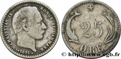 DANEMARK 25 Ore Christian X roi du Danemark 1891 Copenhague