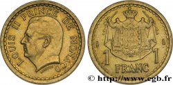 MONACO 1 Franc Louis II / armes (1943) Paris SPL 