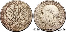 POLONIA 10 Zlotych reine Jadwiga 1932 Varsovie BC+ 