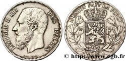 BELGIQUE 5 Francs Léopold II  1868 