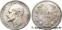 BULGARIE 5 Leva Ferdinand Ier 1894 Komoczbanya TB+ 
