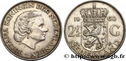 NETHERLANDS 2 1/2 Gulden Juliana 1960 Utrecht AU 