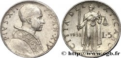 VATICAN AND PAPAL STATES 5 Lire Pie XII an XIV / la ‘Justice’ 1952 Rome - R