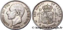 SPAIN 5 Pesetas Alphonse XII 1884 Madrid VF 