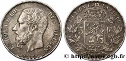 BÉLGICA 5 Francs Léopold II tranche A 1869 