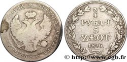 POLAND 3/4 Roubles - 5 Zlotych 1836 Varsovie VF/VF 