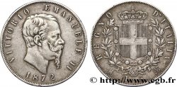 ITALY 5 Lire Victor Emmanuel II 1872 Milan