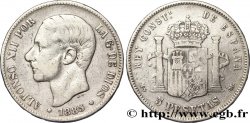 SPAIN 5 Pesetas Alphonse XII 1885 Madrid