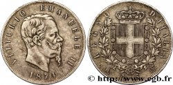 ITALY 5 Lire Victor Emmanuel II 1874 Milan