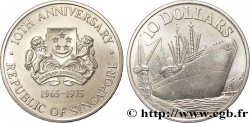 SINGAPOUR 10 Dollars 10e anniversaire de l’indépendance 1975 