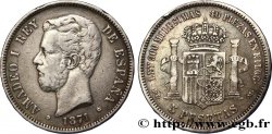 ESPAGNE 5 Pesetas Amédée Ier 1871 Madrid