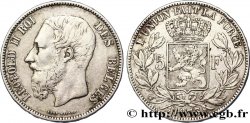 BELGIQUE 5 Francs Léopold II 1873 
