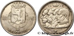 BELGIQUE 100 Francs bustes des quatre rois de Belgique, légende française 1948 