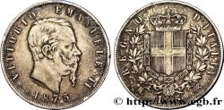 ITALIE 5 Lire Victor Emmanuel II 1875 Milan