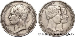 BÉLGICA 5 Francs mariage du Duc et de la Duchesse de Brabant 1853 