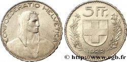SUISSE 5 Francs Berger 1922 Berne TTB+ 