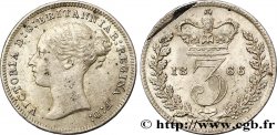 ROYAUME-UNI 3 Pence Victoria “Bun Head” 1866 