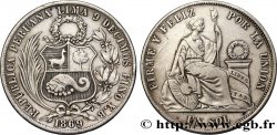 PERU 1 Sol “Liberté” assise 1869  VF 