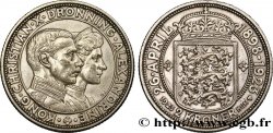 DÄNEMARK 2 Kroner Noces d’argent du couple royale 1923 Copenhague