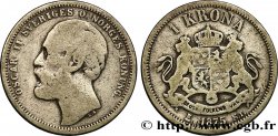 SUECIA 1 Krona Oscar II 1875 