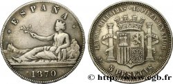 SPAIN 5 Pesetas 1870 Madrid VF 