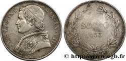 VATICAN ET ÉTATS PONTIFICAUX 1 Scudo Pie IX an VIII 1853 Rome TTB/TB 